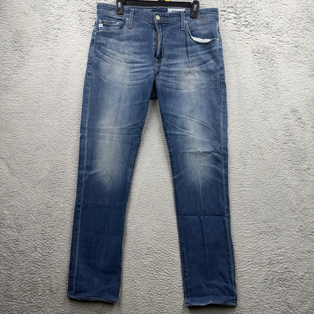 AG Adriano Goldschmied Everett Men's 33x32 Dark Slim Straight Jeans